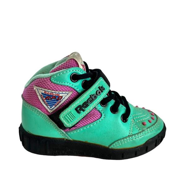 Reebok Vintage Sneaker RAD Skateboard BMX Green 80s Kids Size US 8.5 Rare Retro - Picture 2 of 15